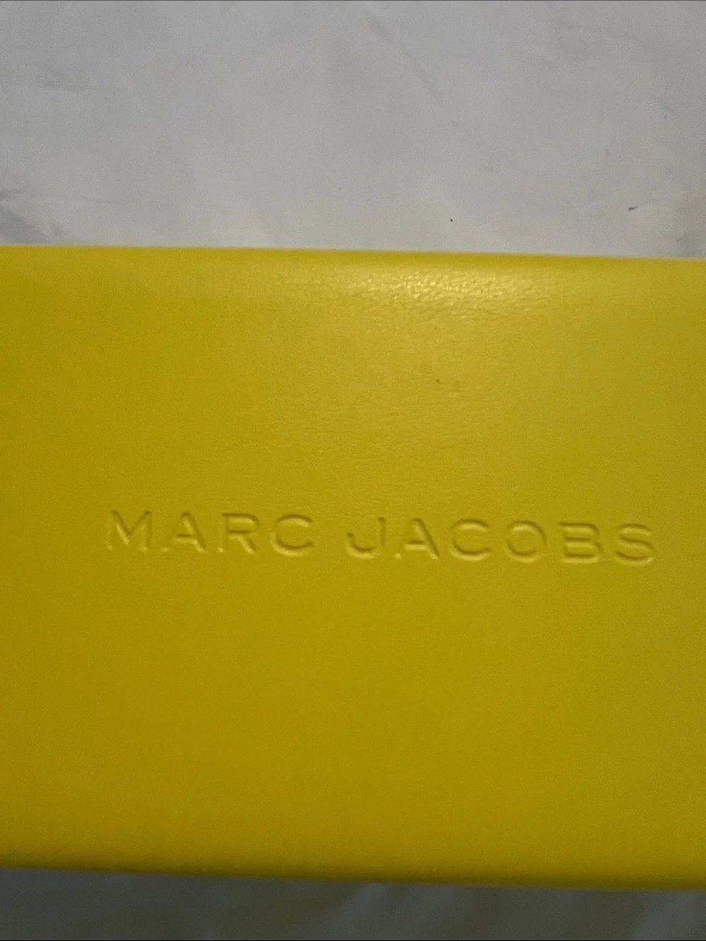 Marc Jacobs Yellow and Black Eyewear/Accessory Case with Branded Cloth
